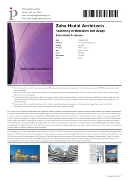 Zaha Hadid Architects Datasheet