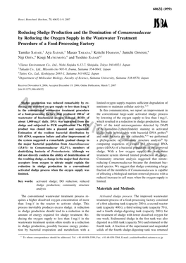 Reducing Sludge Production and the Domination of Comamonadaceae by Reducing the Oxygen Supply in the Wastewater Treatment Procedure of a Food-Processing Factory
