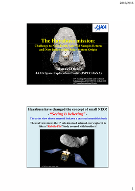 The Hayabusa Mission: Challenge to Near-Earth Asteroid Sample-Return and New Insights Into Solar System Origin