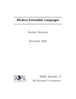 Modern Extensible Languages