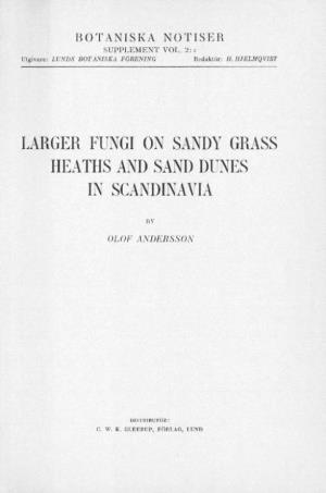 Larger Fungi on Sandy Grass Heaths and Sand Dunes in Scandinavia