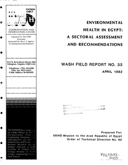 Environmental Health in Egypt: a Sectoral Assessment and Recommendations
