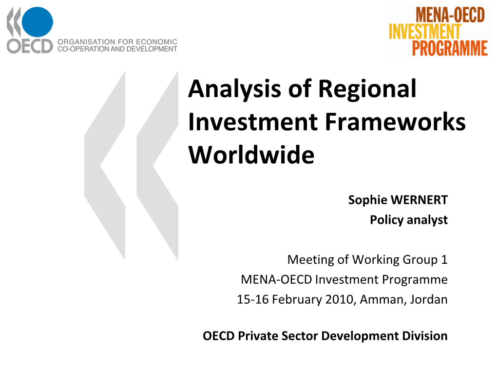 BCDS – Toolkit for Investment Policy and Investment Promotion