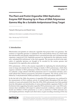 The Plant and Protist Organellar DNA Replication Enzyme POP Showing up in Place of DNA Polymerase Gamma May Be a Suitable Antiprotozoal Drug Target