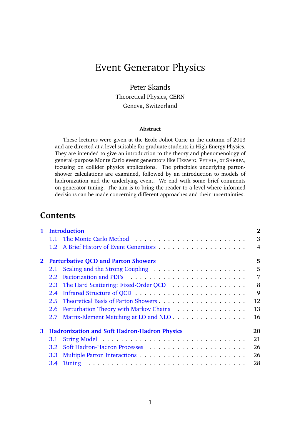 Event Generator Physics