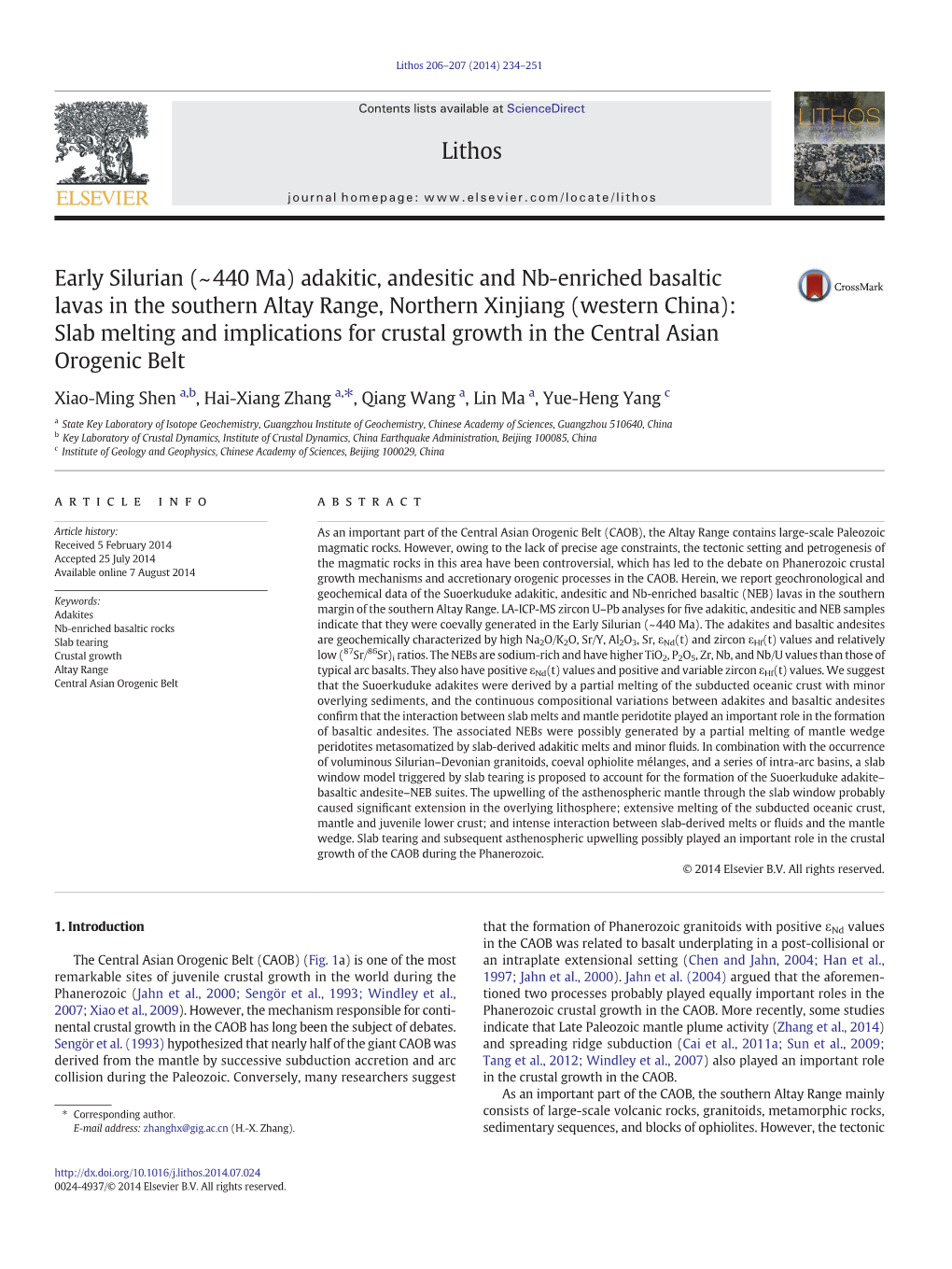 Adakitic, Andesitic and Nb-Enriched Basaltic Lavas in The