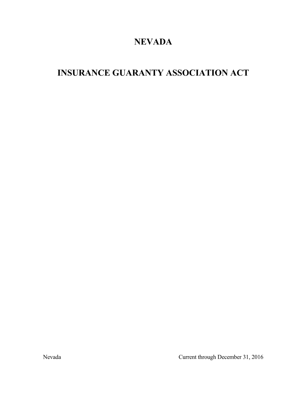 Insurance Guaranty Association Act