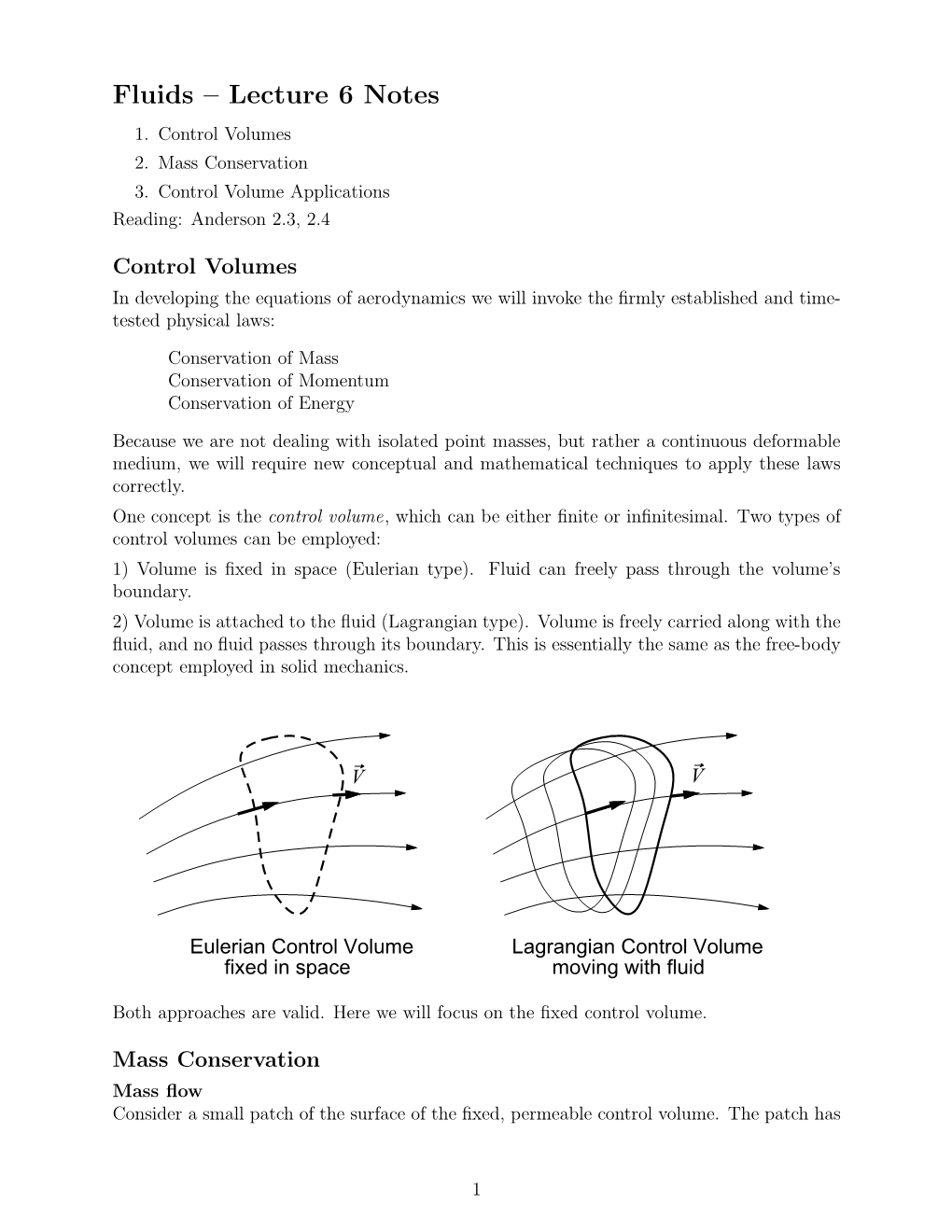 Fluids – Lecture 6 Notes 1