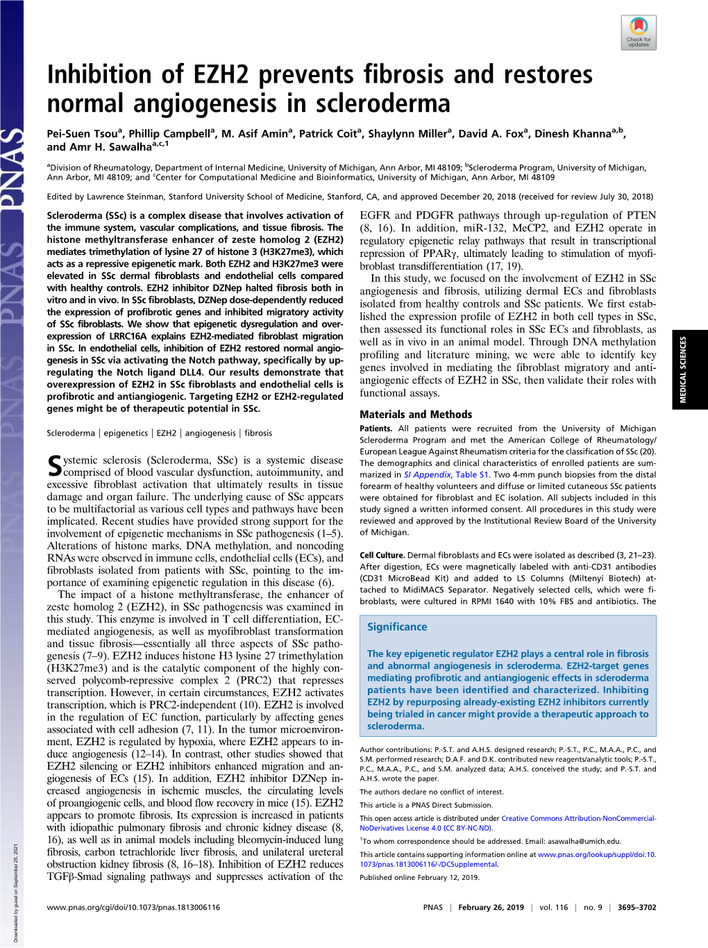 Inhibition of EZH2 Prevents Fibrosis and Restores Normal Angiogenesis in Scleroderma