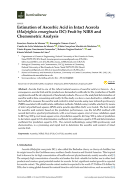 Estimation of Ascorbic Acid in Intact Acerola (Malpighia Emarginata DC) Fruit by NIRS and Chemometric Analysis