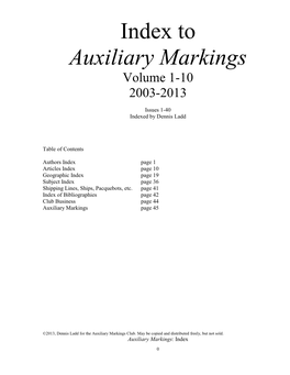 Auxiliary Markings: Index 0