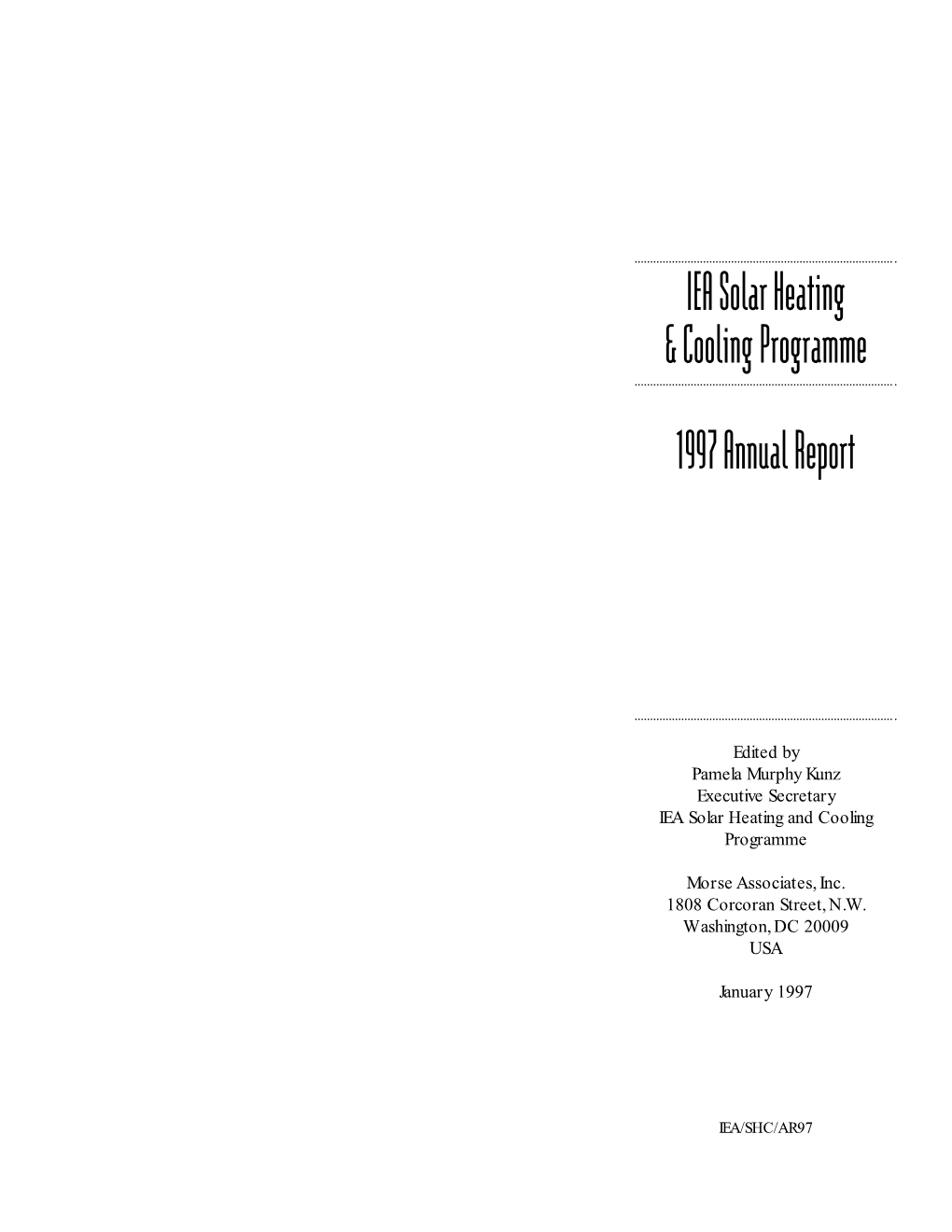 IEA SHC Annual Report 1997