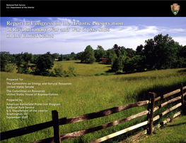 Report to Congress on the Historic Preservation of Revolutionary War and War of 1812 Sites in the United States (P.L
