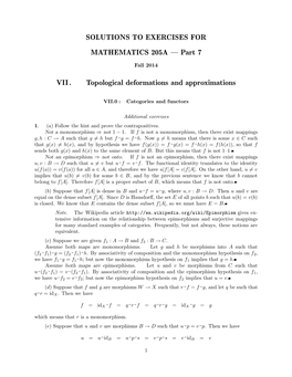 Solutions to Exercises for Mathematics 205A