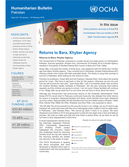 Returns to Bara, Khyber Agency Humanitarian Bulletin