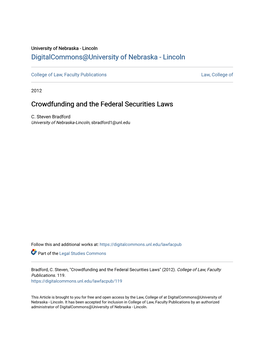 Crowdfunding and the Federal Securities Laws