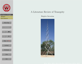 A Literature Review of Tensegrity