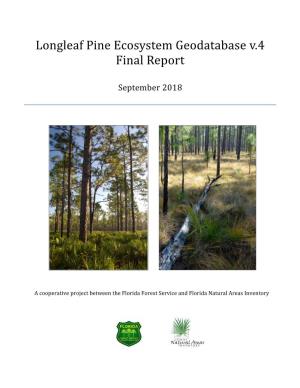Longleaf Pine Ecosystem Geodatabase V.4 Final Report