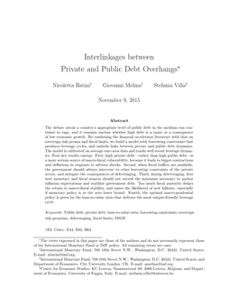 Interlinkages Between Private and Public Debt Overhangs∗
