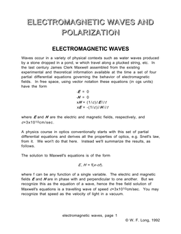 Electromagnetic Waves