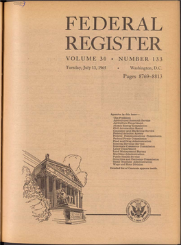 Federal Register Volume 30 • Number 133