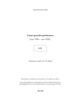 Cartes Postales Parisiennes (Vers 1900 – Vers 1950)