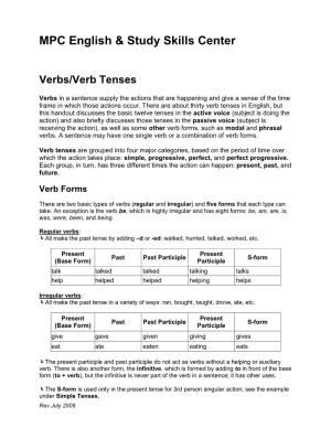 Verbs/Verb Tenses