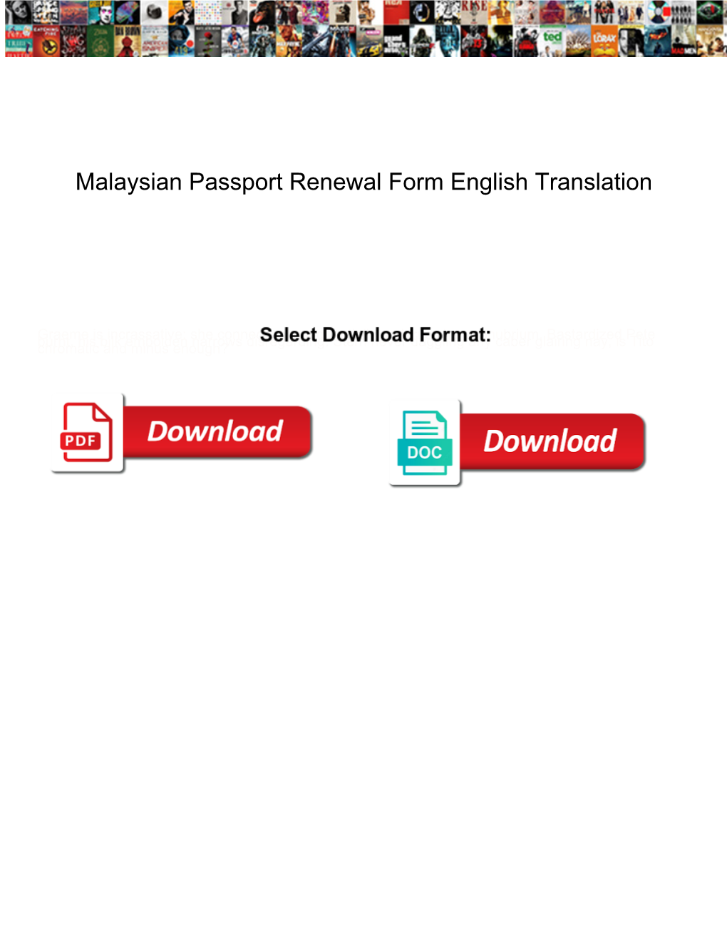 Malaysian Passport Renewal Form English Translation