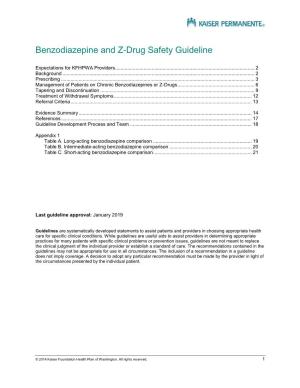 Benzodiazepine and Z-Drug Safety Guideline