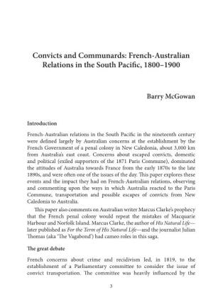 Convicts and Communards: French-Australian Relations in the South Pacific, 1800–1900
