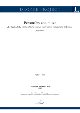 Personality and Music an EEG Study on the Relation Between Neuroticism, Extroversion and Music Preferences