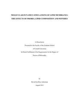 Molecular Dynamics Simulations of Lipid Membranes