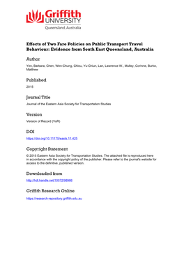 Journal of the Eastern Asia Society for Transportation Studies, Vol.11, 2015