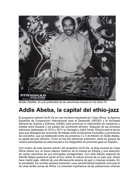 Addis Abeba, La Capital Del Ethio-Jazz