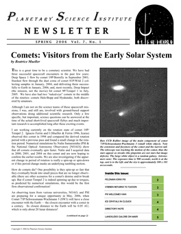 NEWSLETTER Comets: Visitors from The
