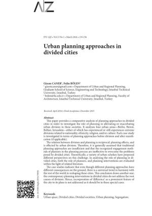 Urban Planning Approaches in Divided Cities