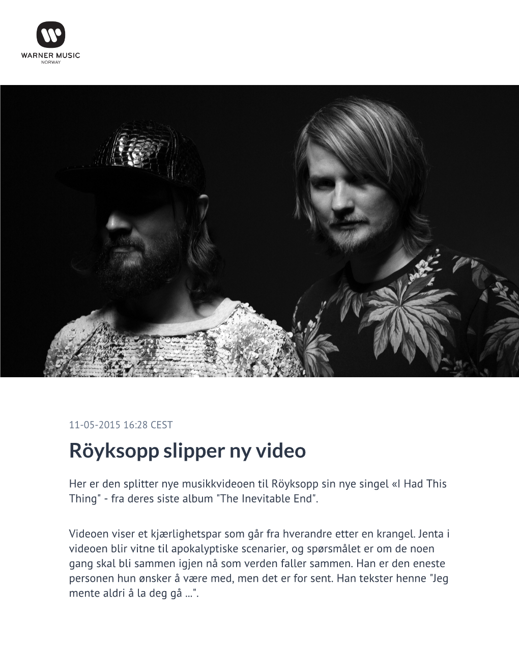 Röyksopp Slipper Ny Video