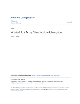 US Navy Mine Warfare Champion