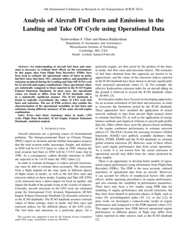 Analysis of Aircraft Fuel Burn and Emissions in the Landing and Take Off Cycle Using Operational Data