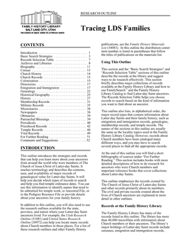 Tracing LDS Families