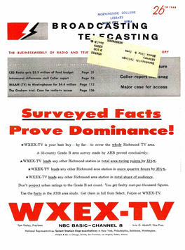 3Urwoyod Facts Drove Doriinance! *WXEX -T V Is Your Best Buy - by Far -- to Cover the Whole Richmond TV Area