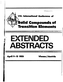 Solid Compounds of Transition Elements