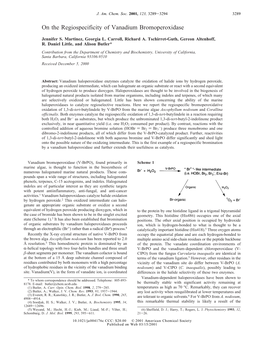 On the Regiospecificity of Vanadium Bromoperoxidase