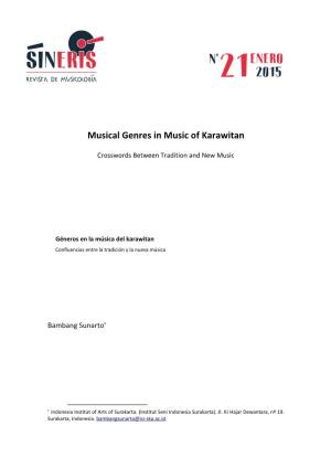 Musical Genres in Music of Karawitan