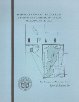 Utah Geological and Mineralogical Survey Special Studies 30 UNIVERSITY of UTAH James C