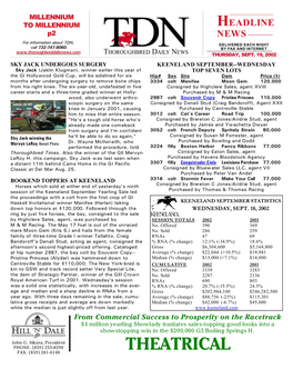 THEATRICAL FAX: (859) 281-6148 TDN P HEADLINE NEWS • 9/19/02 • PAGE 2 of 2