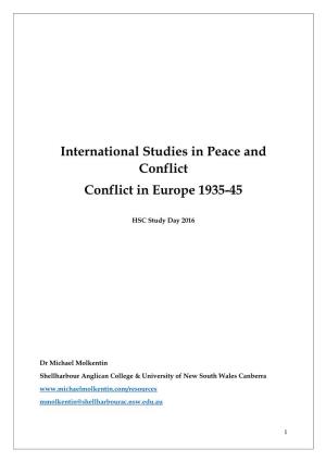 International Studies in Peace and Conflict Conflict in Europe 1935-45