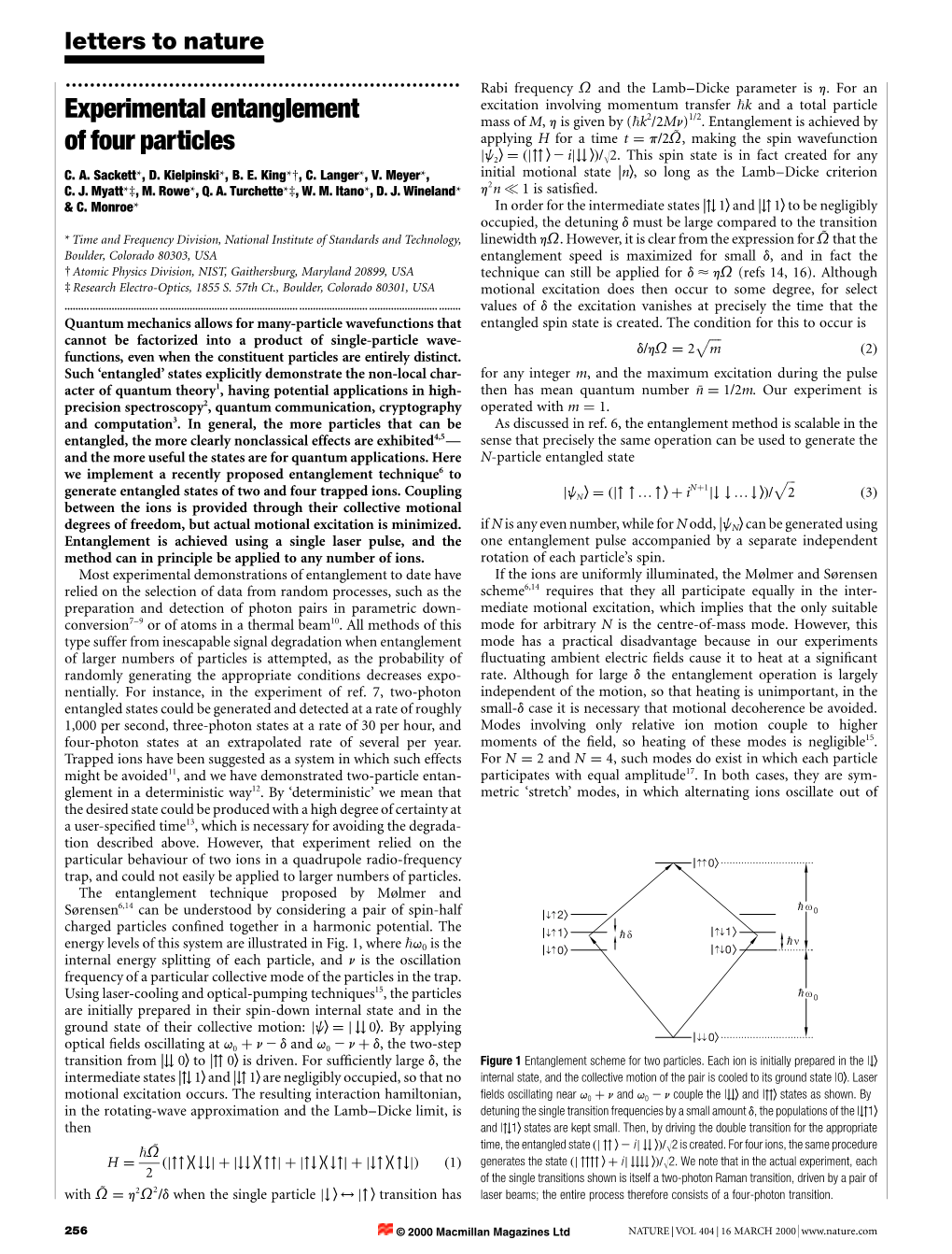 Experimental Entanglement of Four Particles