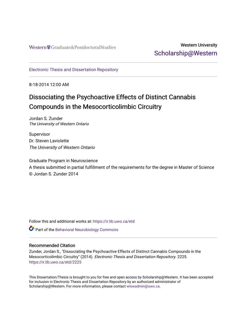 Dissociating the Psychoactive Effects of Distinct Cannabis Compounds in the Mesocorticolimbic Circuitry