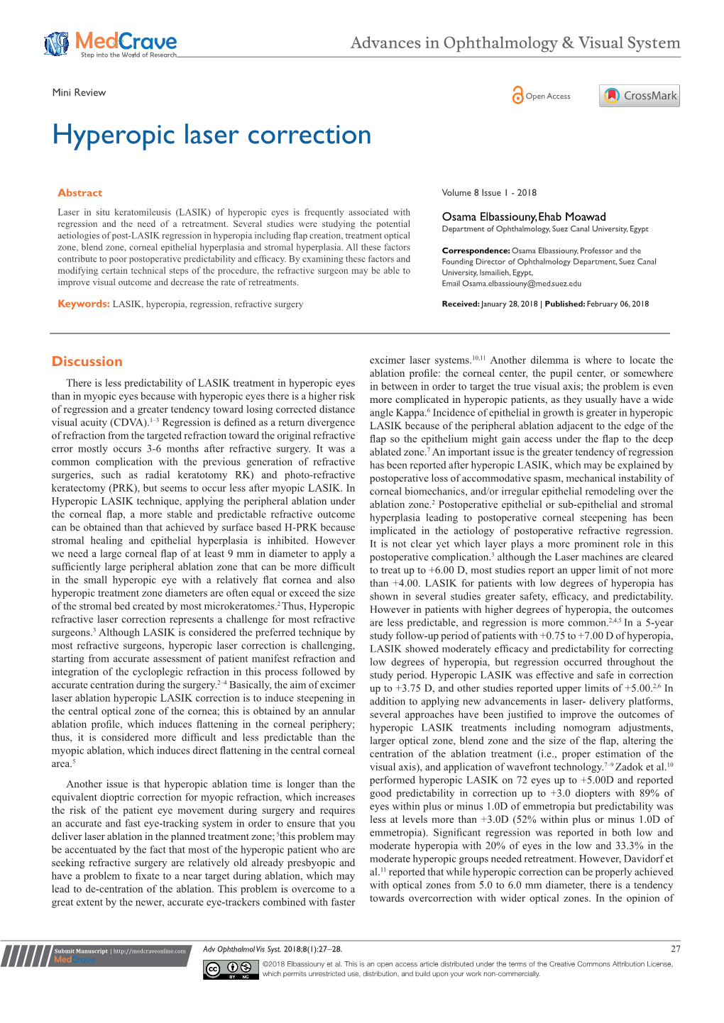 Hyperopic Laser Correction